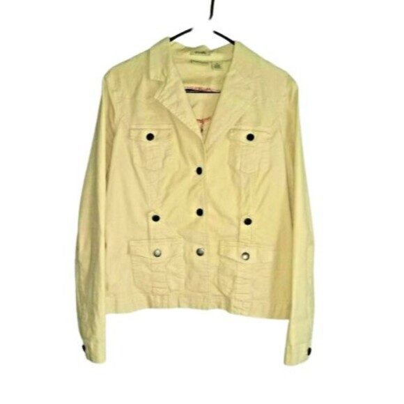 Ruff Hewn Blazer Button Front Linen Blend Tan Women's Size Medium - Picture 1 of 4
